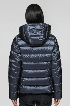 Chaqueta azul efecto brillo Golden de capucha extraíble y detalles Polo Club