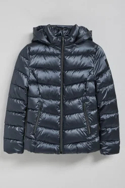 Chaqueta azul efecto brillo Golden de capucha extraíble y detalles Polo Club