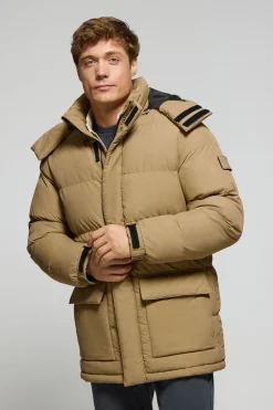 Chaqueta beige oscuro Midtown de capucha desmontable y detalles Polo Club