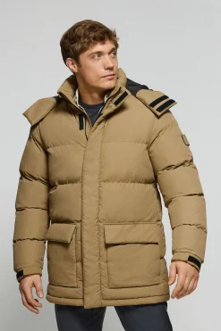 Chaqueta beige oscuro Midtown de capucha desmontable y detalles Polo Club
