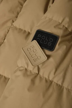 Chaqueta beige oscuro Midtown de capucha desmontable y detalles Polo Club