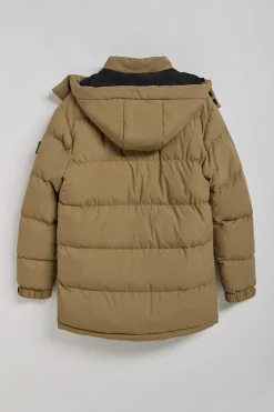 Chaqueta beige oscuro Midtown de capucha desmontable y detalles Polo Club