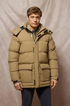 Chaqueta beige oscuro Midtown de capucha desmontable y detalles Polo Club