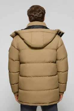 Chaqueta beige oscuro Midtown de capucha desmontable y detalles Polo Club