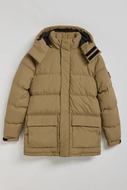 Chaqueta beige oscuro Midtown de capucha desmontable y detalles Polo Club