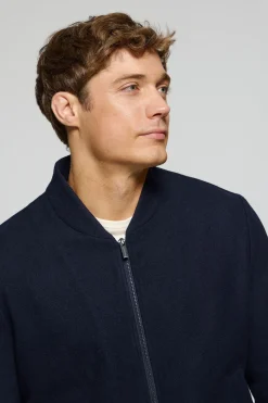 Chaqueta bomber Exeter azul marino con detalles Polo Club