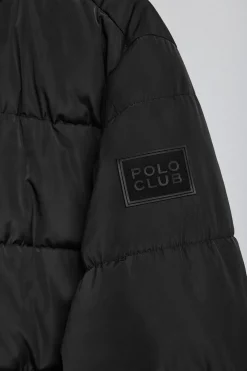 Chaqueta Brooklyn acolchada negra con detalle en la manga