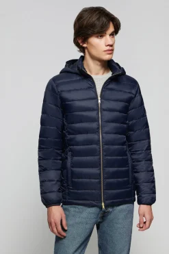 Chaqueta Charles ultralight azul marino con capucha y logotipo Polo Club