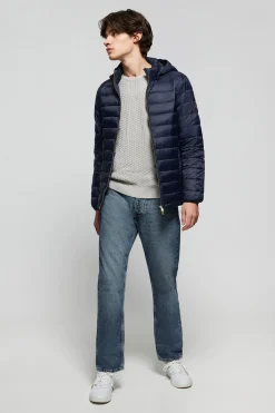 Chaqueta Charles ultralight azul marino con capucha y logotipo Polo Club