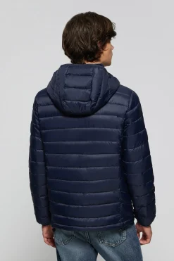 Chaqueta Charles ultralight azul marino con capucha y logotipo Polo Club