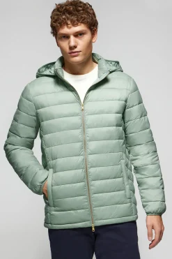 Chaqueta Charles ultralight verde jade con capucha y logotipo Polo Club