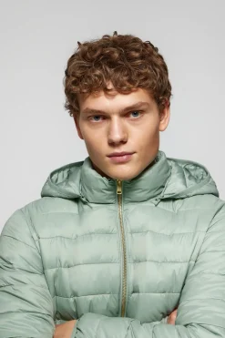 Chaqueta Charles ultralight verde jade con capucha y logotipo Polo Club