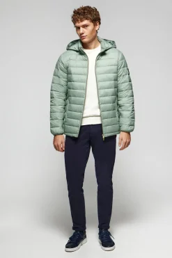 Chaqueta Charles ultralight verde jade con capucha y logotipo Polo Club