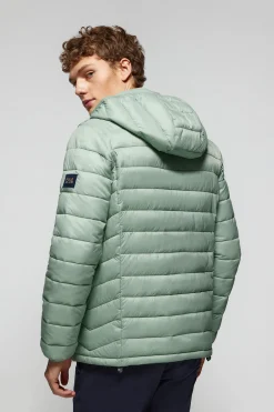 Chaqueta Charles ultralight verde jade con capucha y logotipo Polo Club