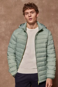 Chaqueta Charles ultralight verde jade con capucha y logotipo Polo Club
