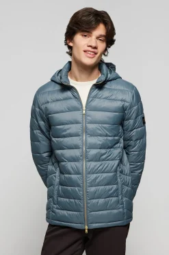 Chaqueta Charles ultralight azul denim con capucha y logotipo Polo Club