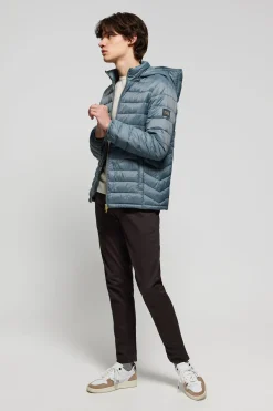 Chaqueta Charles ultralight azul denim con capucha y logotipo Polo Club