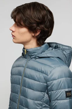 Chaqueta Charles ultralight azul denim con capucha y logotipo Polo Club