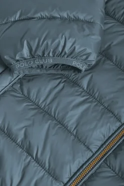 Chaqueta Charles ultralight azul denim con capucha y logotipo Polo Club