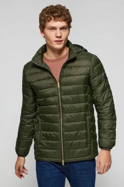 Chaqueta Charles ultralight verde con capucha y logotipo Polo Club