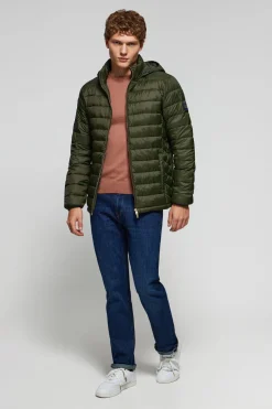 Chaqueta Charles ultralight verde con capucha y logotipo Polo Club