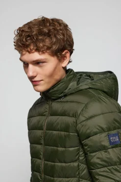 Chaqueta Charles ultralight verde con capucha y logotipo Polo Club