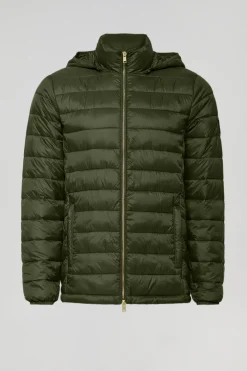 Chaqueta Charles ultralight verde con capucha y logotipo Polo Club
