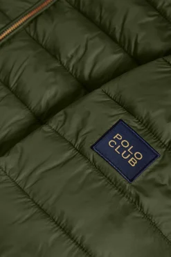 Chaqueta Charles ultralight verde con capucha y logotipo Polo Club