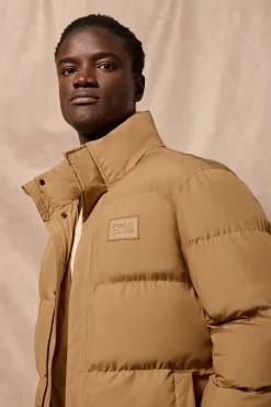 Chaqueta color camel Slope acolchada con detalles Polo Club