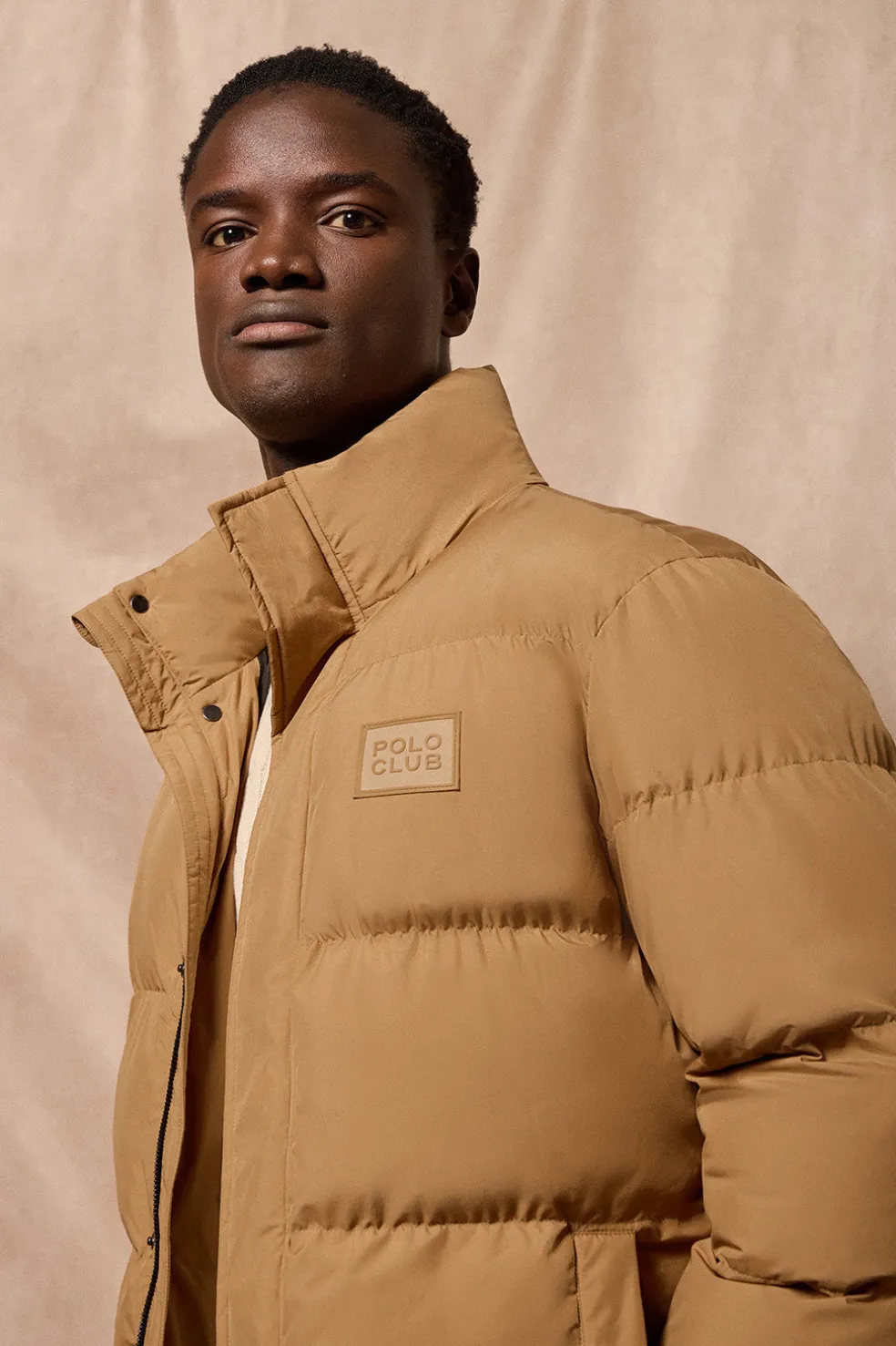 Chaqueta color camel Slope acolchada con detalles Polo Club