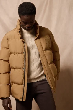 Chaqueta color camel Slope acolchada con detalles Polo Club
