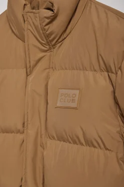 Chaqueta color camel Slope acolchada con detalles Polo Club