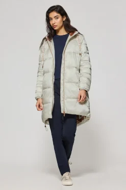 Chaqueta color hielo larga y acolchada Rose de capucha fija y detalles Polo Club