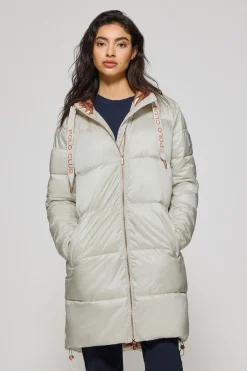 Chaqueta color hielo larga y acolchada Rose de capucha fija y detalles Polo Club