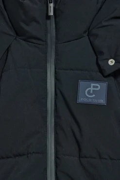 Chaqueta corta Artic azul de capucha fija y detalles Polo Club