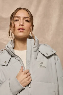 Chaqueta corta Artic gris de capucha fija y detalles Polo Club