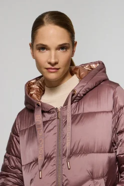 Chaqueta Ice acolchada rosa taupe de capucha fija y detalles Polo Club