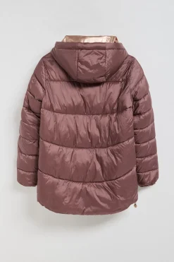Chaqueta Ice acolchada rosa taupe de capucha fija y detalles Polo Club