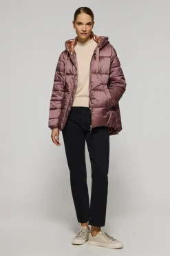 Chaqueta Ice acolchada rosa taupe de capucha fija y detalles Polo Club