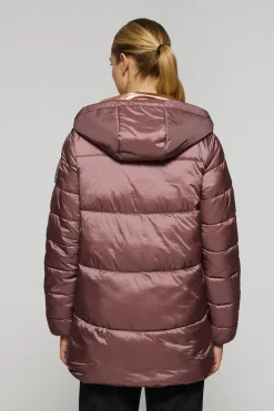 Chaqueta Ice acolchada rosa taupe de capucha fija y detalles Polo Club