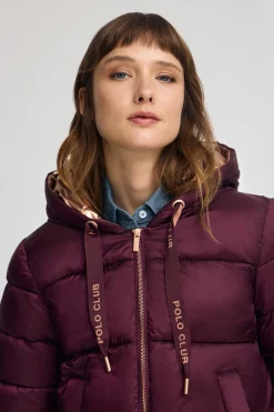 Chaqueta Ingrid color borgoña con logo Polo Club