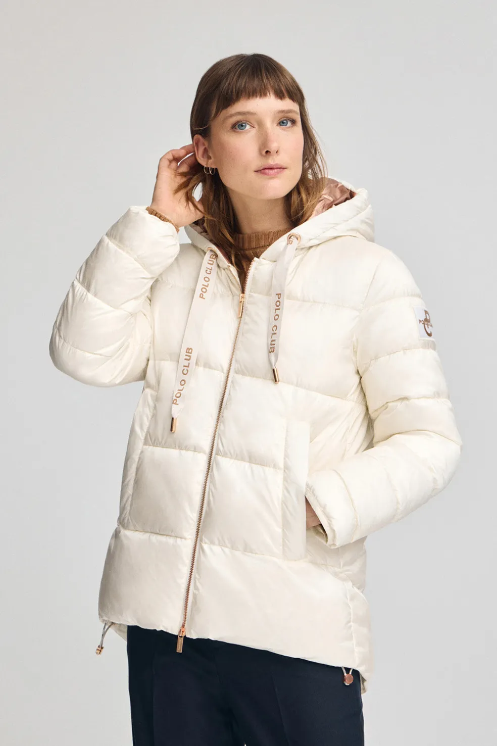Chaqueta Ingrid color crudo con logo Polo Club