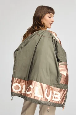 Chaqueta Ingrid verde militar con logo Polo Club