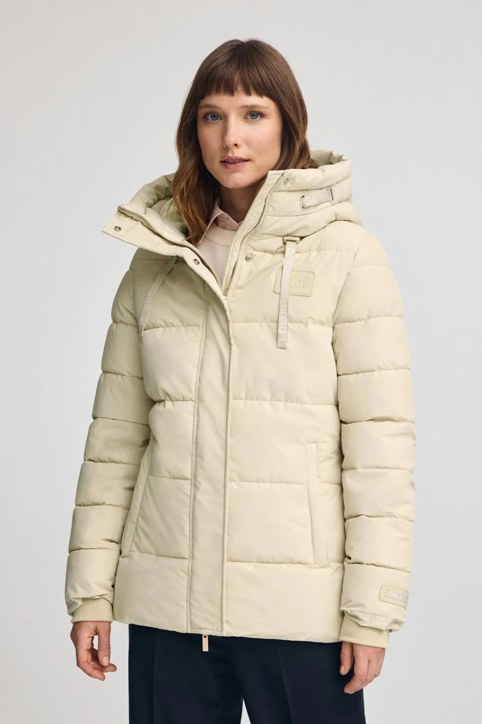 Chaqueta Iris color crudo con logo Polo Club