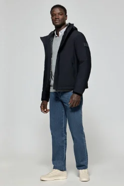Chaqueta Mackey Jacket azul marino de capucha fija y detalles Polo Club