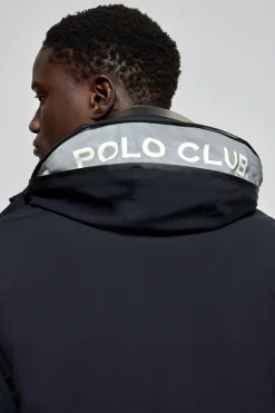 Chaqueta Mackey Jacket azul marino de capucha fija y detalles Polo Club