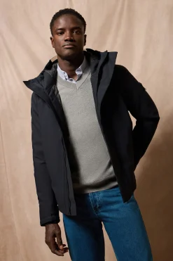 Chaqueta Mackey Jacket azul marino de capucha fija y detalles Polo Club