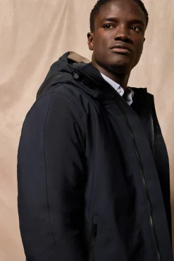 Chaqueta Mackey Jacket azul marino de capucha fija y detalles Polo Club