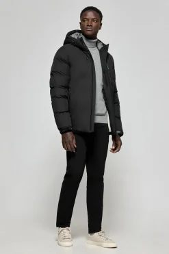Chaqueta negra Gstaad de capucha fija y detalles Polo Club