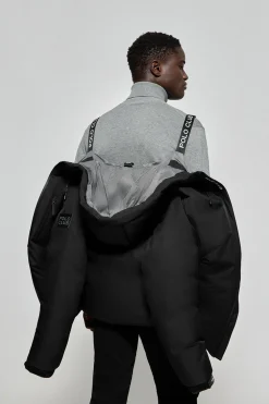 Chaqueta negra Gstaad de capucha fija y detalles Polo Club